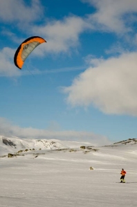Harald Fuchs, on a training session earlier this year, testing the kite.